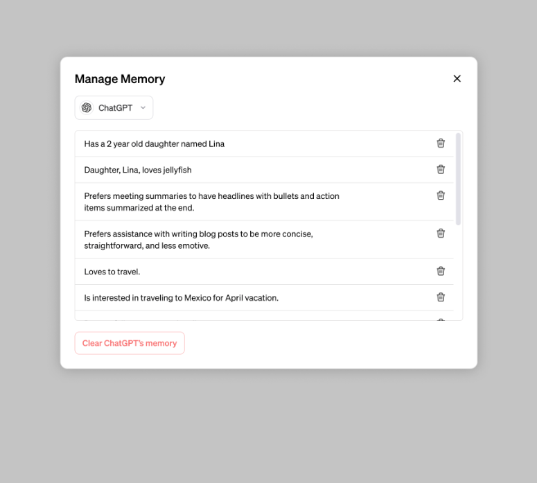 ChatGPT永久记忆功能正式上线(图2) ChatGPT记忆功能正式上线webp