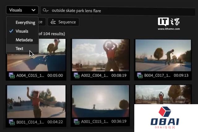 Adobe Premiere Pro新增AI搜索功能：一句话快速找到视频片段