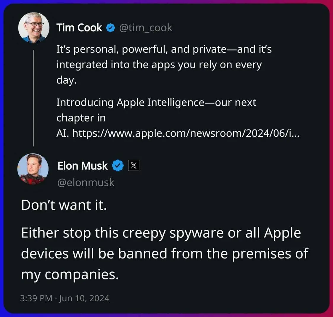 被马斯克炮轰的Apple智能,为什么更接近理想的AI形态? 被马斯克炮轰的Apple智能,为什么更接近理想的AI形态?