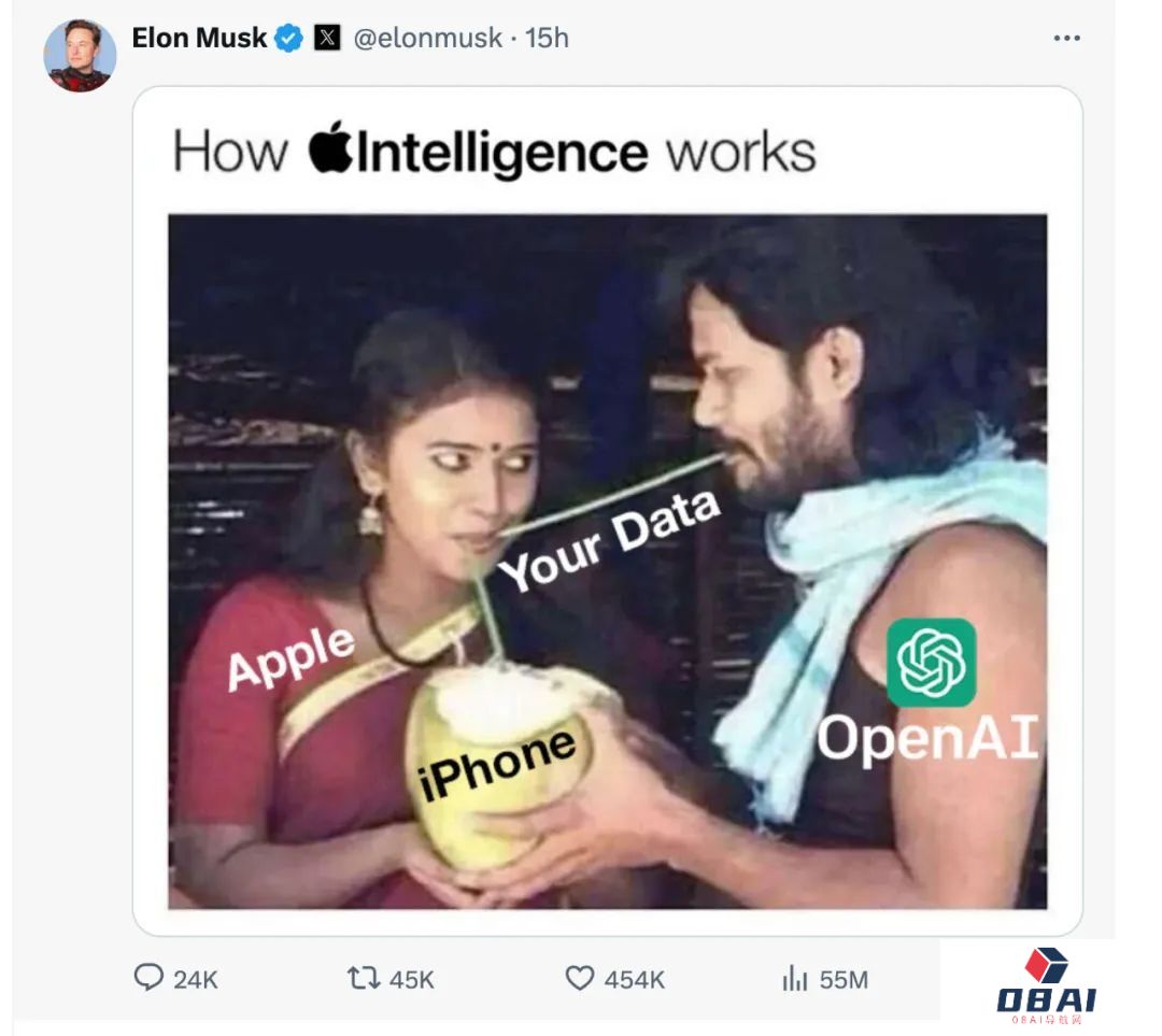 全球最反对苹果AI的人:马斯克连发7条“朋友圈”狂喷 全球最反对苹果AI的人:马斯克连发7条“朋友圈”狂喷