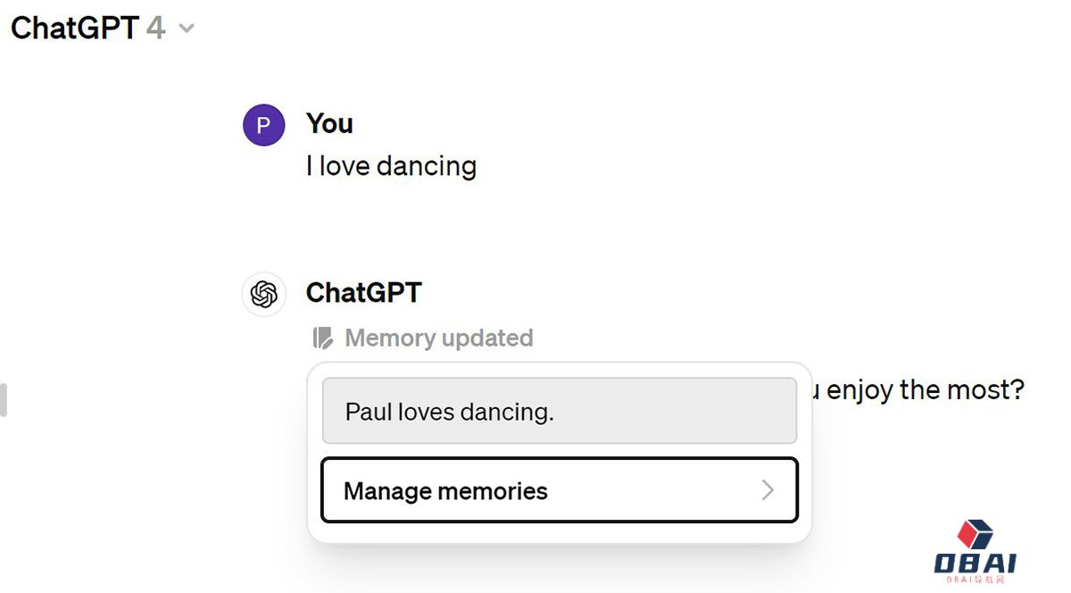 ChatGPT Plus用户都可以使用记忆功能了