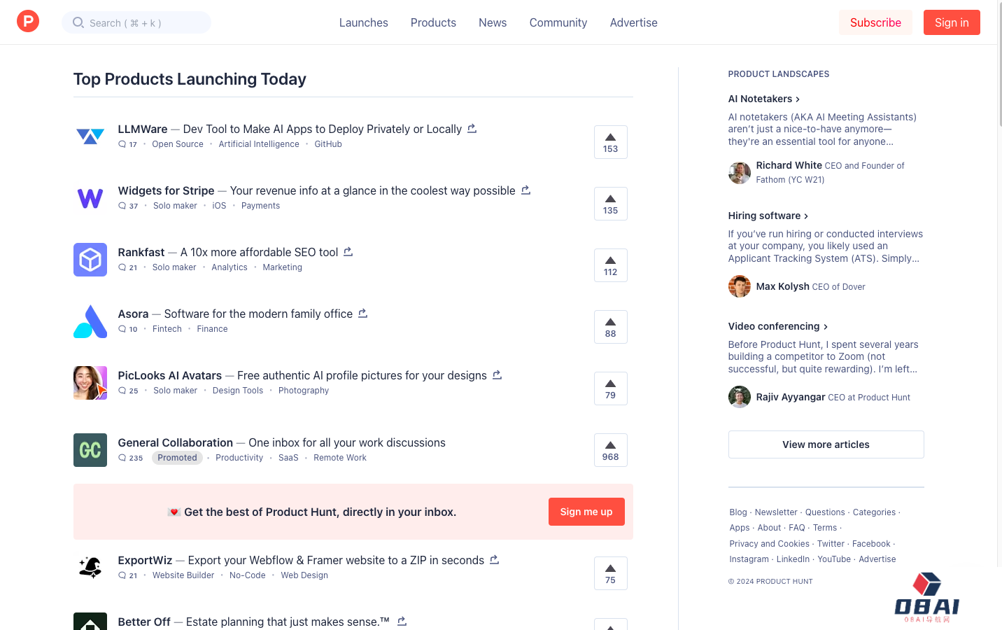 ProductHunt 产品发现