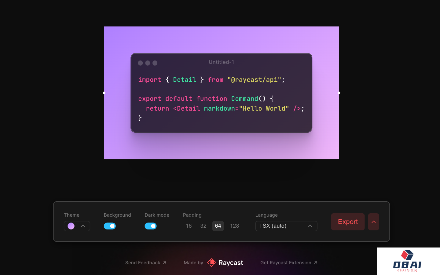 Ray.So 代码图片美化
