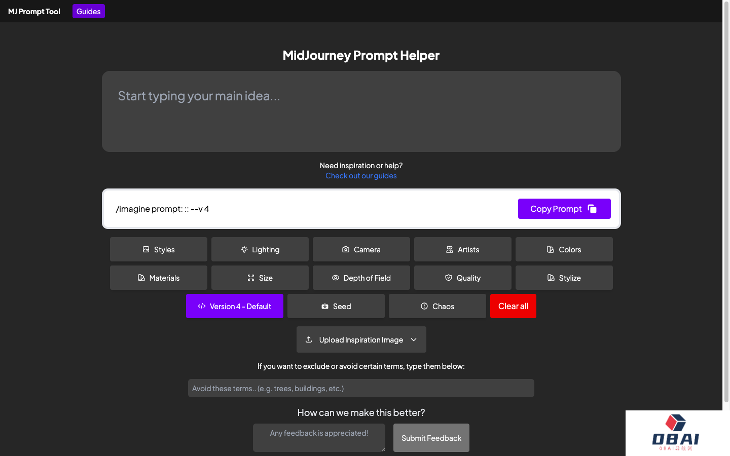 MidJourney Prompt Tool  绘画AI提示词