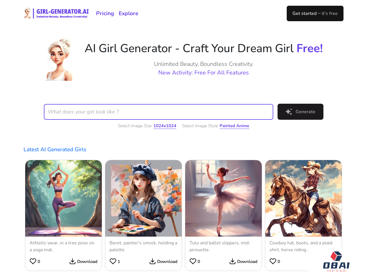 AI Girl Generator AI美女形象生成器