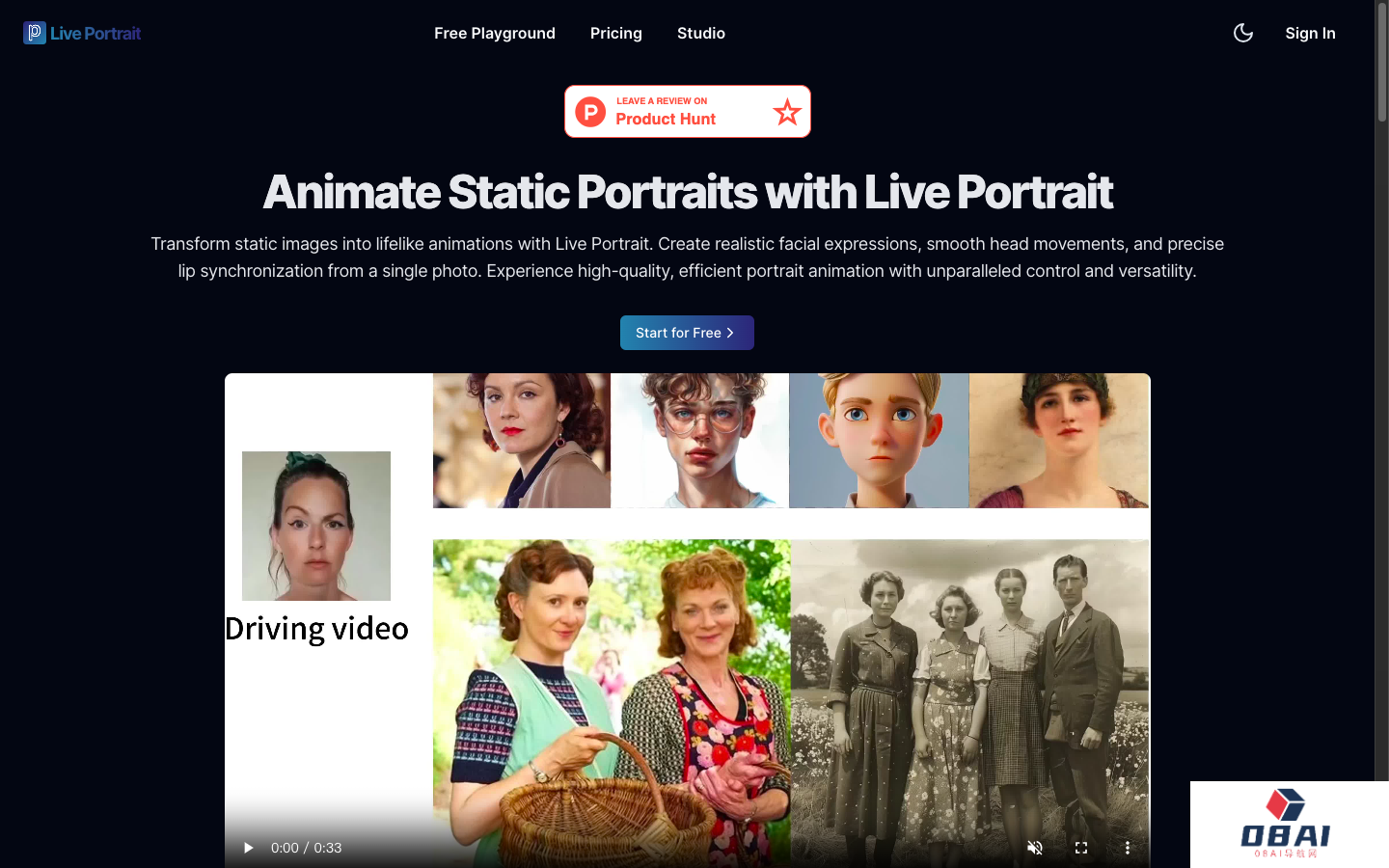 Live Portrait 静态照片转动画