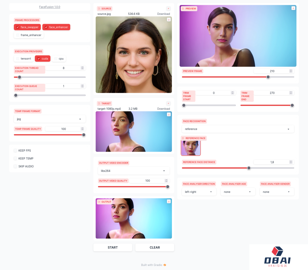 最新的AI本地离线一键换脸整合工具包FaceFusion_直播实时换脸