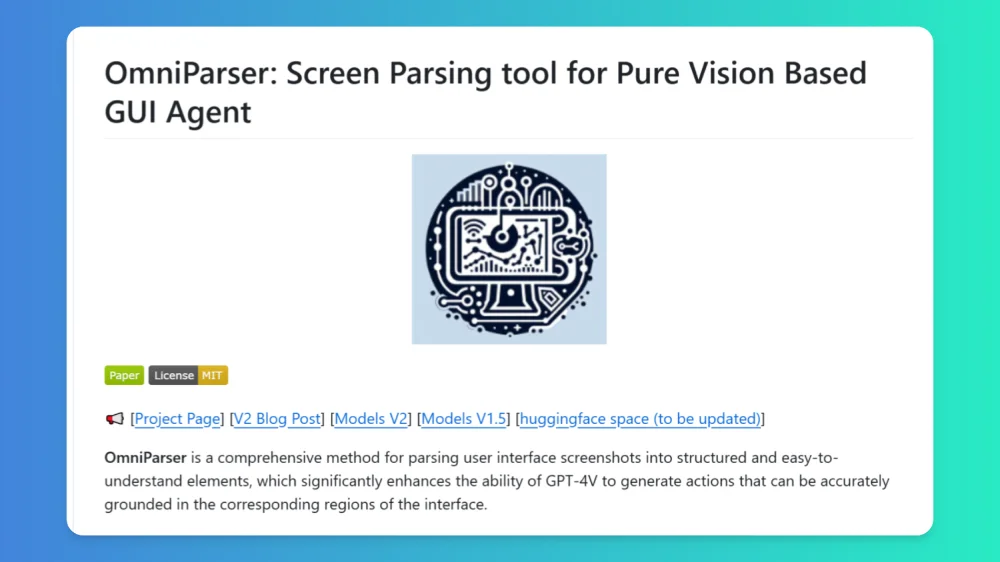 OmniParser V2：微软推出的一款能够将屏幕界面截图转换为结构化数据的幕解析工具