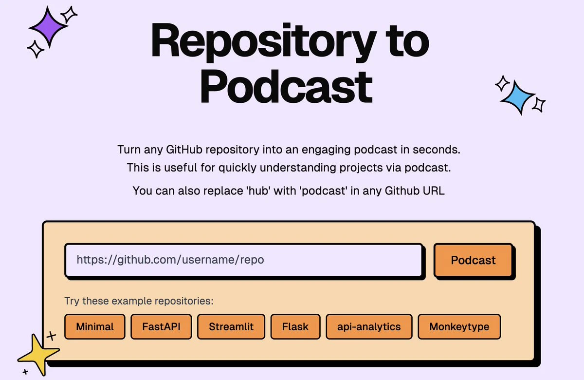 GitPodcast:将GitHub仓库的结构转换成播客内容