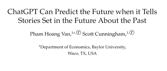 AI能预测未来吗？国外研究表明：ChatGPT能预测未来特定的事件，准确率高达97%！