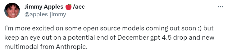 传闻OpenAI即将发布GPT-4.5丨Meta发布在线AI图像生成器丨通义千问720亿大模型登顶Hugging Face测评榜首