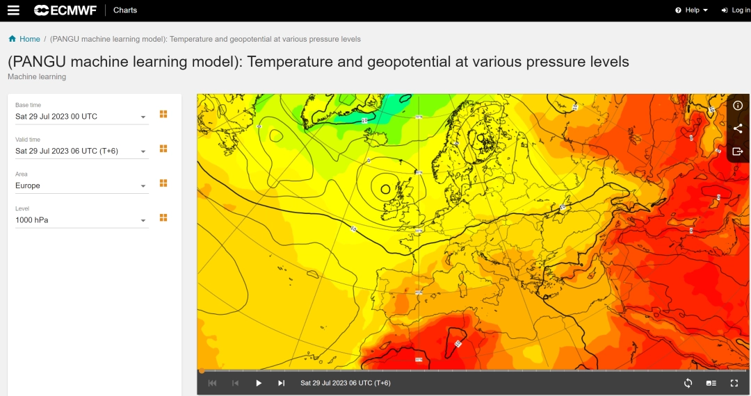华为盘古气象模型开始服务欧洲中期天气预报，可免费查看未来10天数据