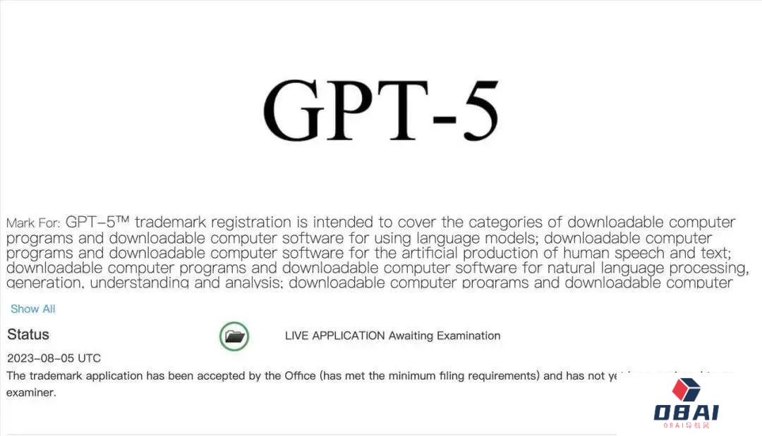 奥特曼说还没有开始训练：OpenAI抢注「GPT-5」大模型的新商标