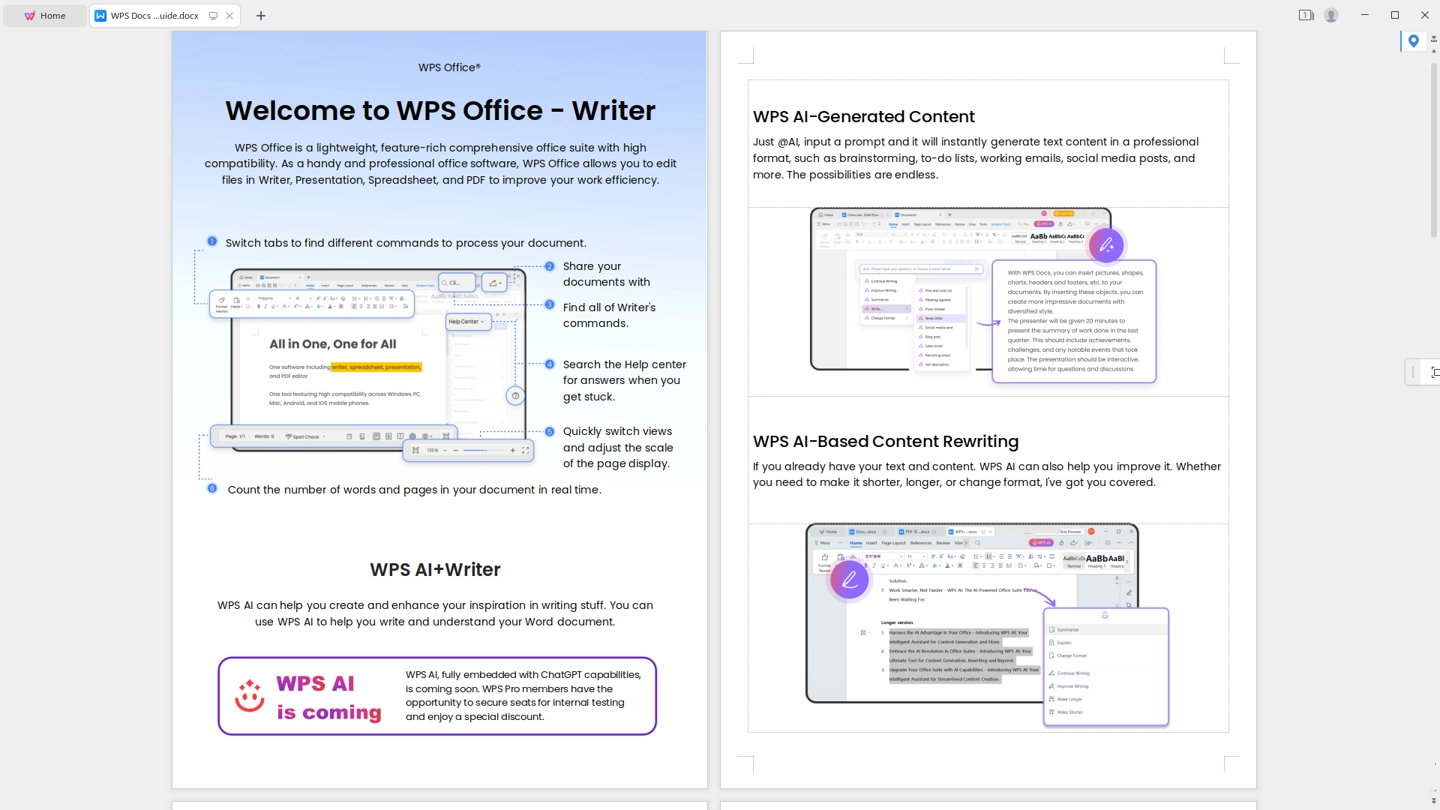 WPS AI推出海外版，融合GPT与PaLM2两大模型，赋能四大办公套件