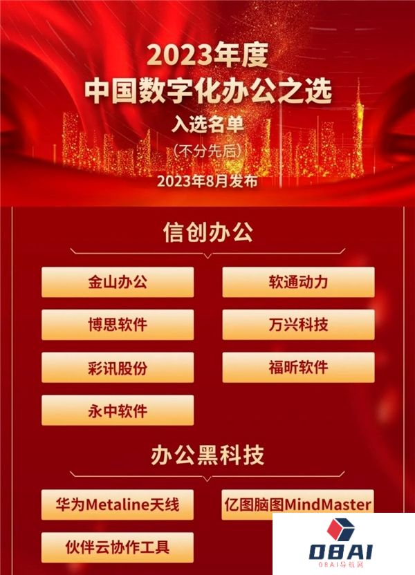 AIGC布局再获认可！ 万兴科技及旗下亿图入选2023年度中国数字化办公之选