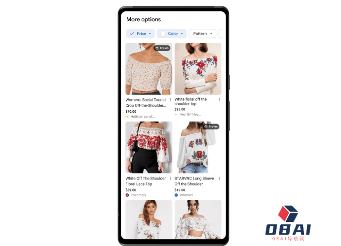 谷歌推出人工智能虚拟试穿功能，让购物者在模特身上看到服装效果