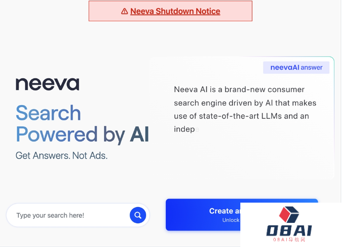 搜索引擎初创公司 Neeva 宣布关闭其搜索引擎 转向AI人工智能