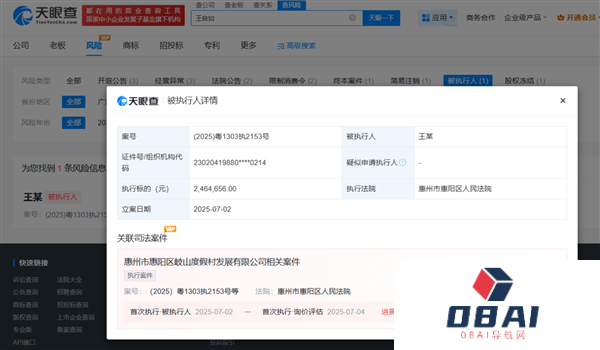 进军AI领域二次创业后王自如再成被执行人执行标的超246万