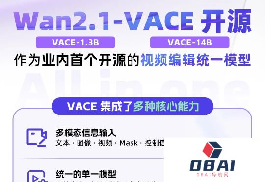 通义万相VACE开源！一款模型搞定多种视频编辑任务