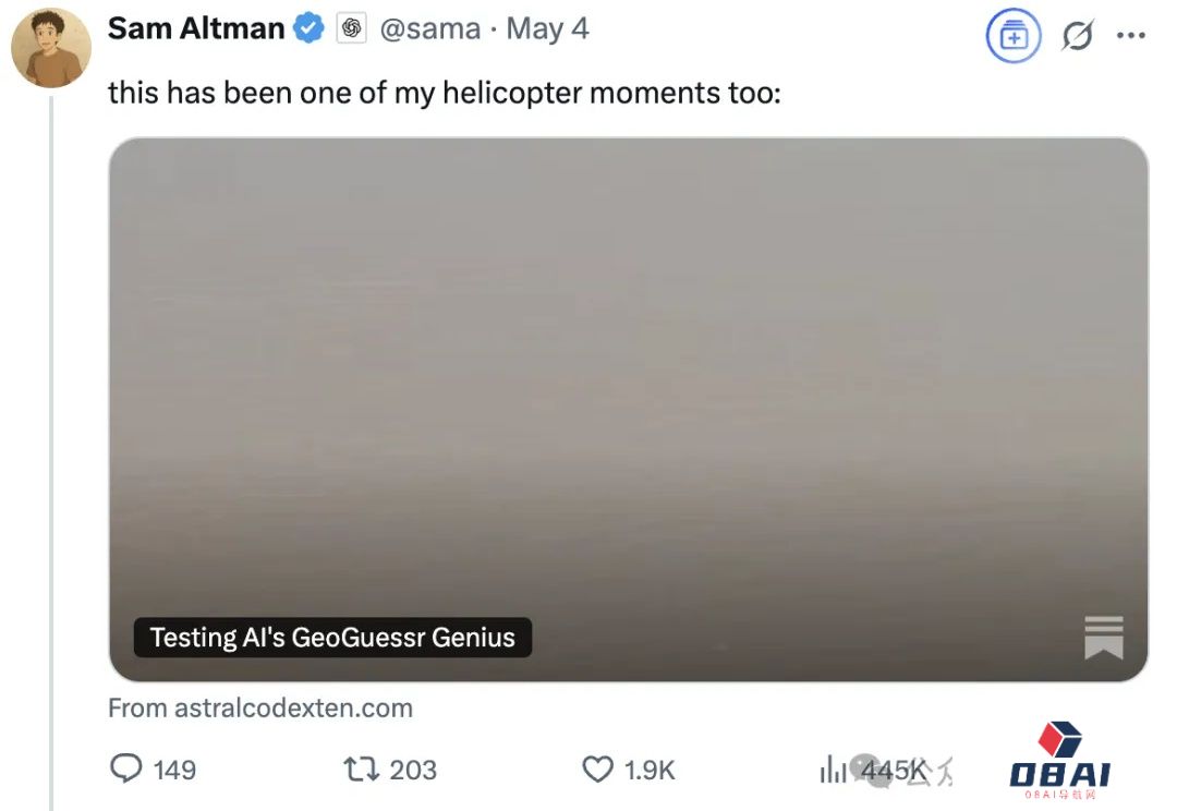 o3一张图锁定地球表面坐标，AI看图猜地点战胜人类大师，奥特曼：这是我的「直升机」时刻